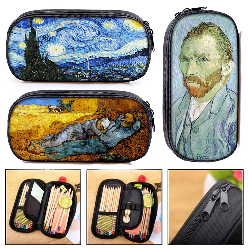 Case Women Classic Oil Painting Stationary Bags Pencil Box S