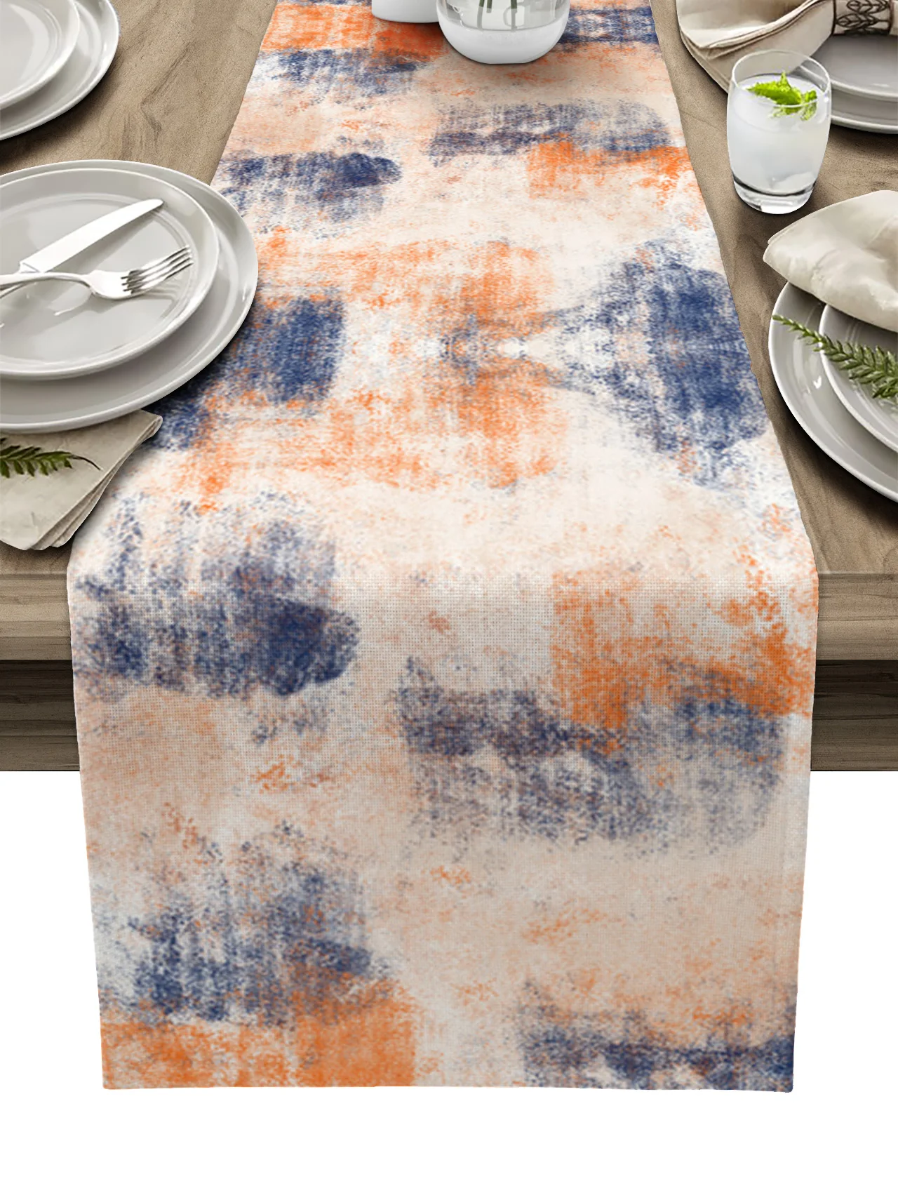 

Polypropylene Vintage Texture Table Runners Garden Balcony Printed Tablecloths Table Mat for Living Room Kitchen Dinning Table