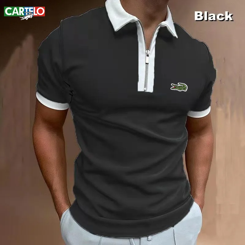

New CARTELO Brand Embroidery Short Sleeve Summer Fashion Men's High Quality Breathable Tops T-shirt Business Leisure Polo Shirt