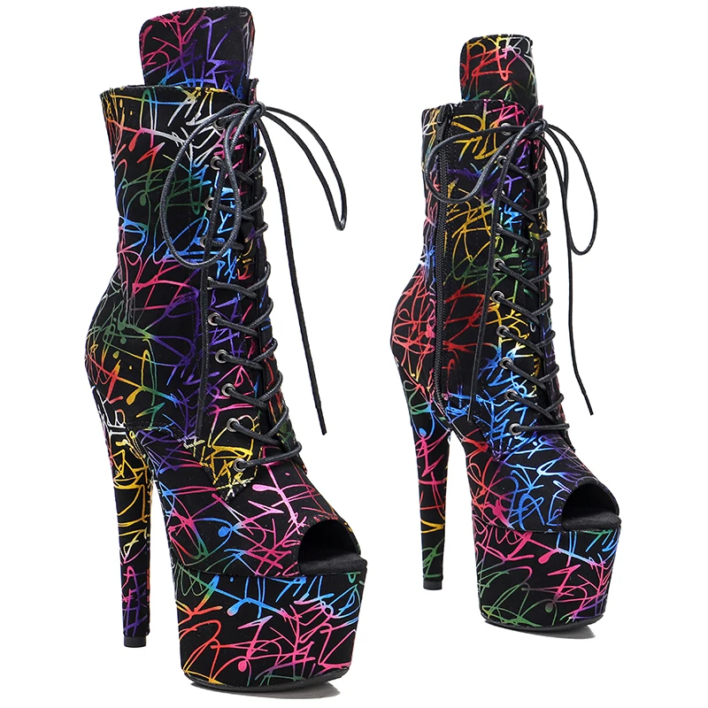 Leecabe 7inch/17CM PU Uppre  fashion heels' Pole dancing boot High Heel  Pole Dance boots