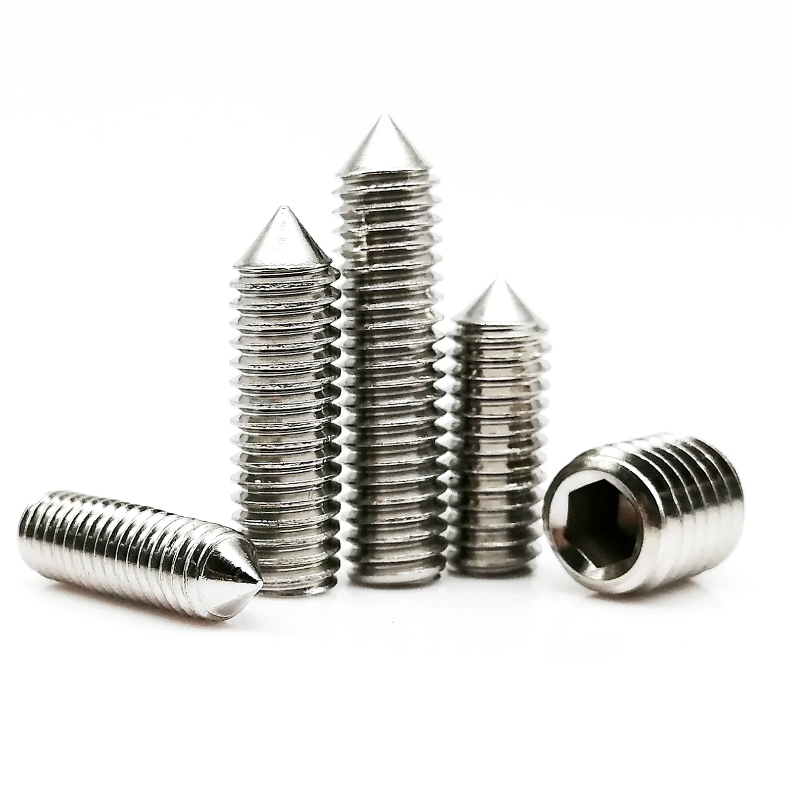 

1/10/50pcs M2 M2.5 M3 M4 M5 M6 M8 M10 M12 M16 304 Stainless Steel Hex Hexagon Socket Tapered End Bolt Cone Point Grub Set Screw