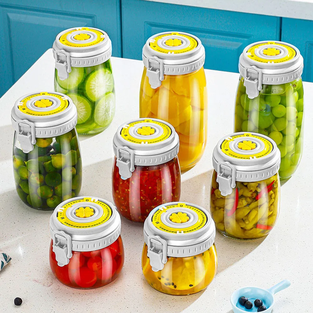 

New Sealed Cans Glass Food Bottles Honey Lemon Passionfruits Pickles Jars Lids Household Small Storage Jars