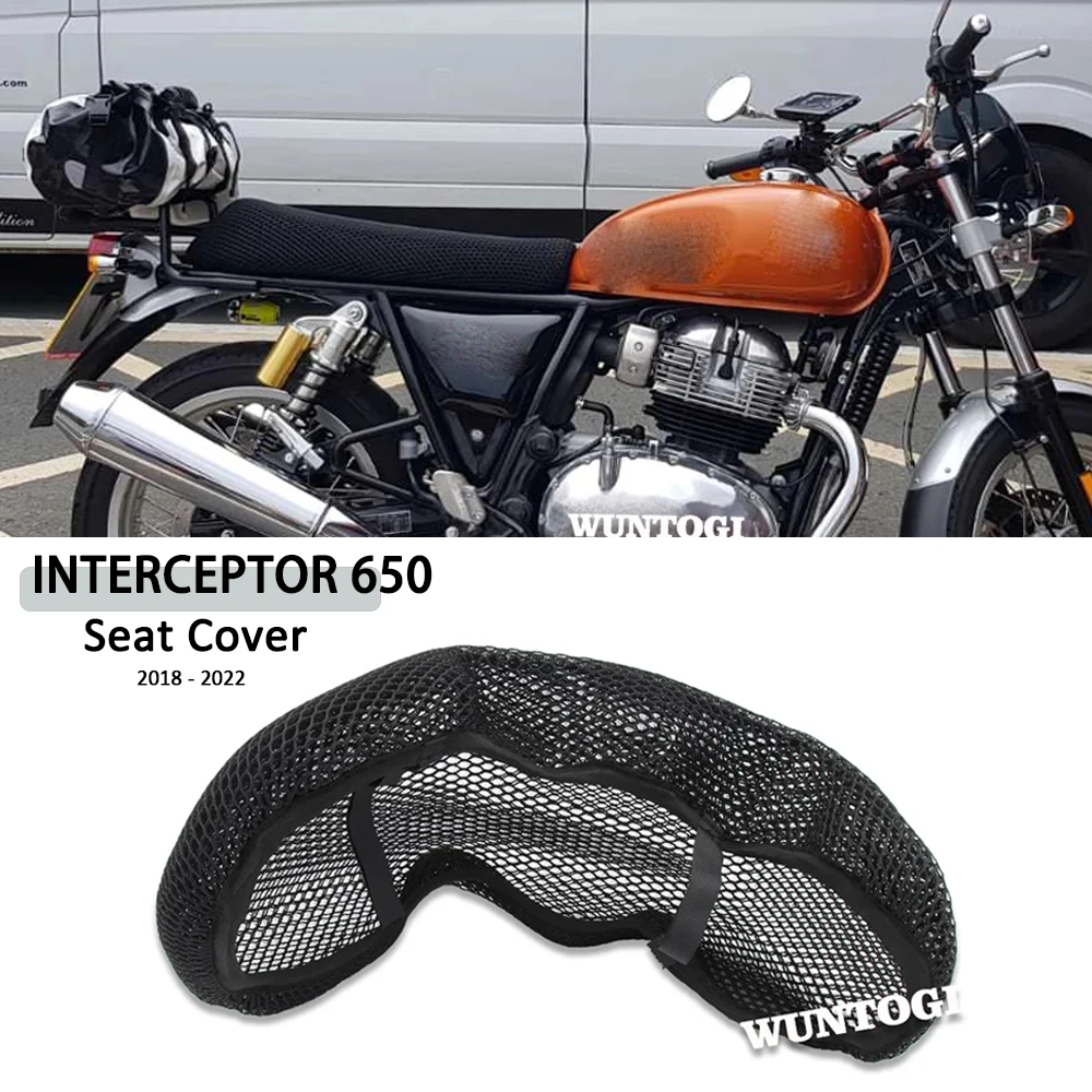 

For INTERCEPTOR 650 2022 - 2018 Accessories Motorcycle Seat Protect Cushion Seat Cover Nylon Fabric Saddle Cooling Honeycomb Mat
