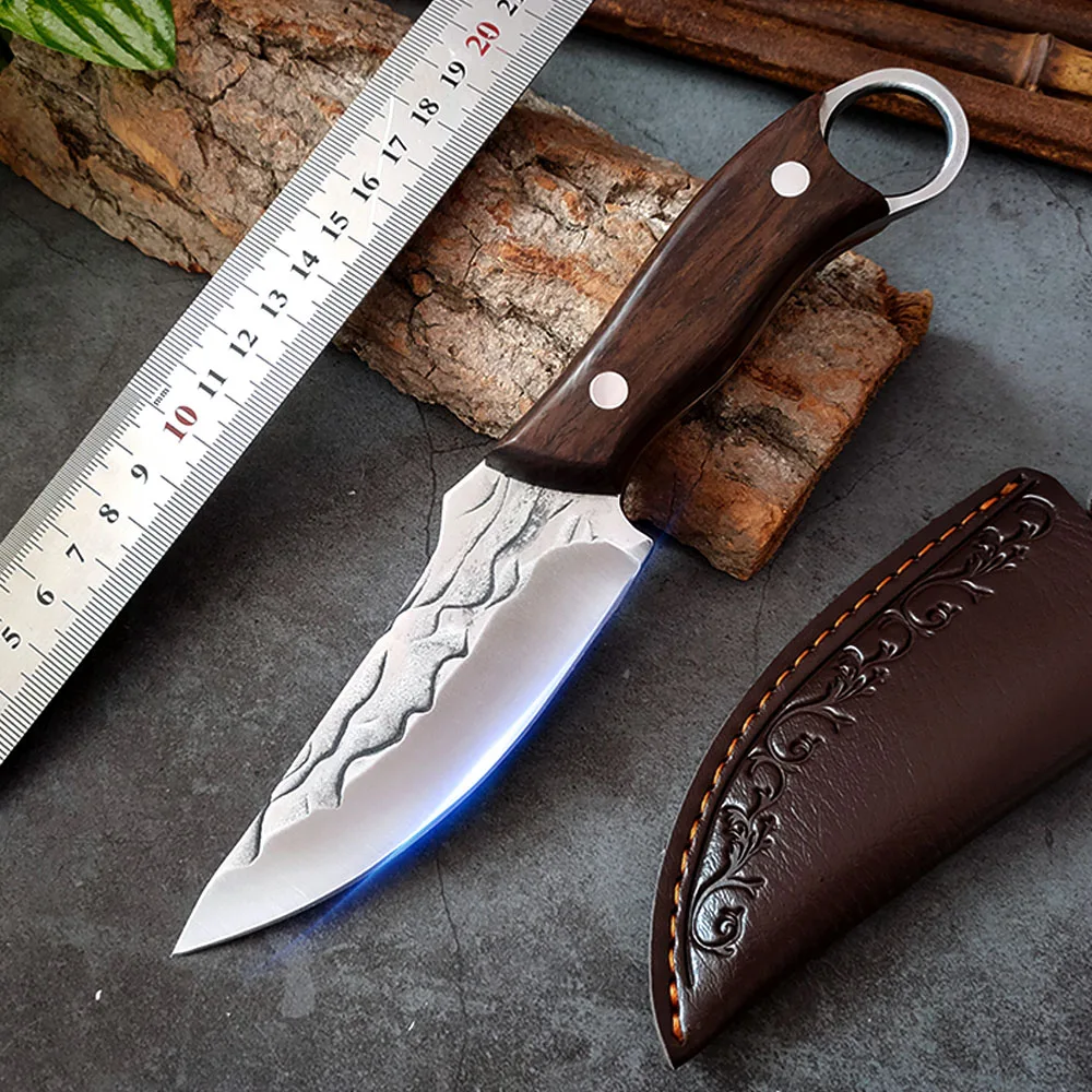 

Hand Forged Outdoor Knife 5Cr15Mov Stainless Steel Boning Knives Wooden Handle Chef Kitchen Knives Fishing Camping Hunting Knife