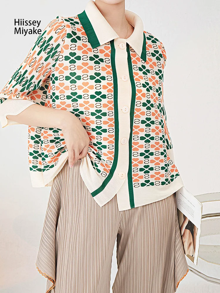 

Модная дизайнерская плиссированная модель HiIssey Miyake 2023, Весенняя женская однобортная шифоновая куртка абрикосового цвета с лацканами