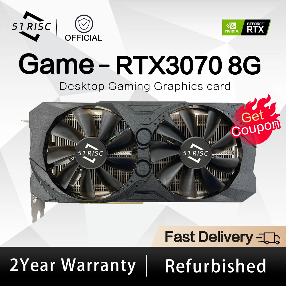 

SHELI 51RISC Graphics Card RTX3070 8GB GPU12Pin GDDR6 256bit HDMI*1 DP*3 PCI Express 4.0 x16 rtx3070 Gaming Video card