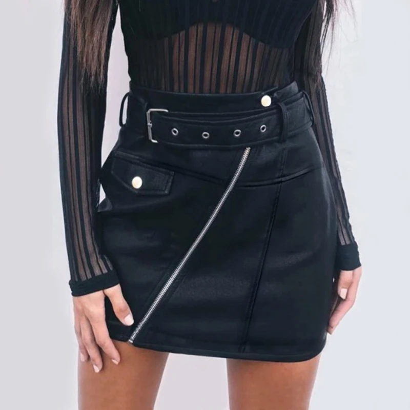 

Women's synthetic fur camping skirt, 3XL black miniskirt, large, with belt and zipper, high waist, suitable for autumn, 2022