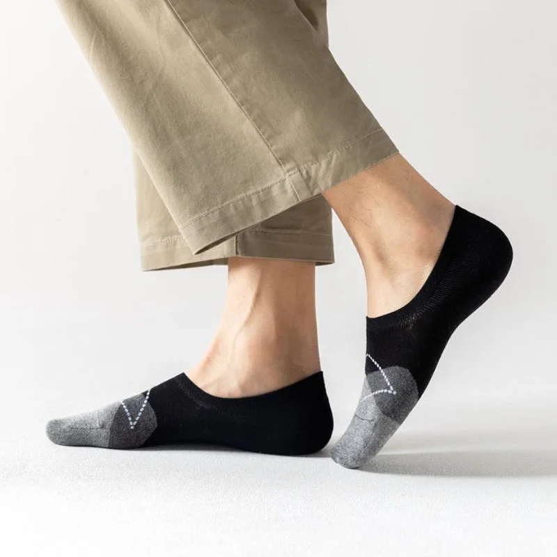 5 Pairs Men Summer Cotton Short Socks Breathable Geometric Lattice Casual Boat Socks Couples Comfortable Street Style Male Socks