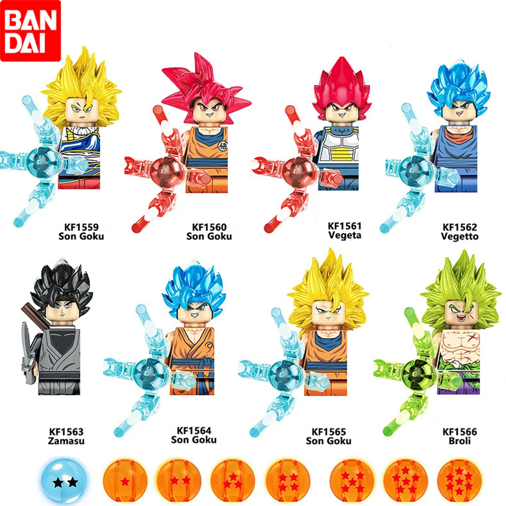 

BANDAI Cartoon Anime Dragon Ball Building Blocks Bricks Goku Vegeta Mini Action Figures Kids Assembly Toys Gifts