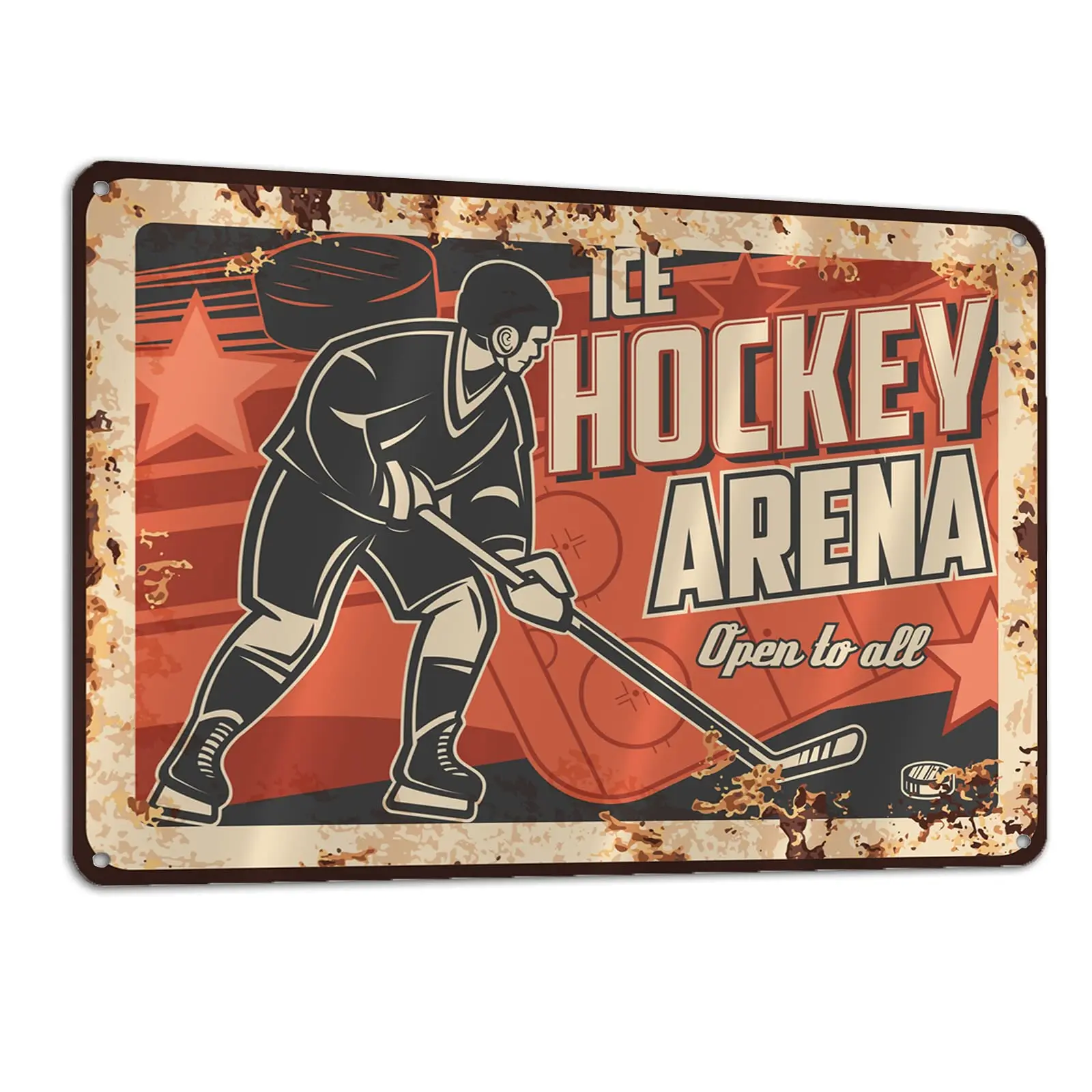 

Lesiker Retro Metal Vintage Tin Sign Ice Hockey Sport Arena for Wall Decor for Bars,Restaurants,Cafes Pubs -12"X 8"