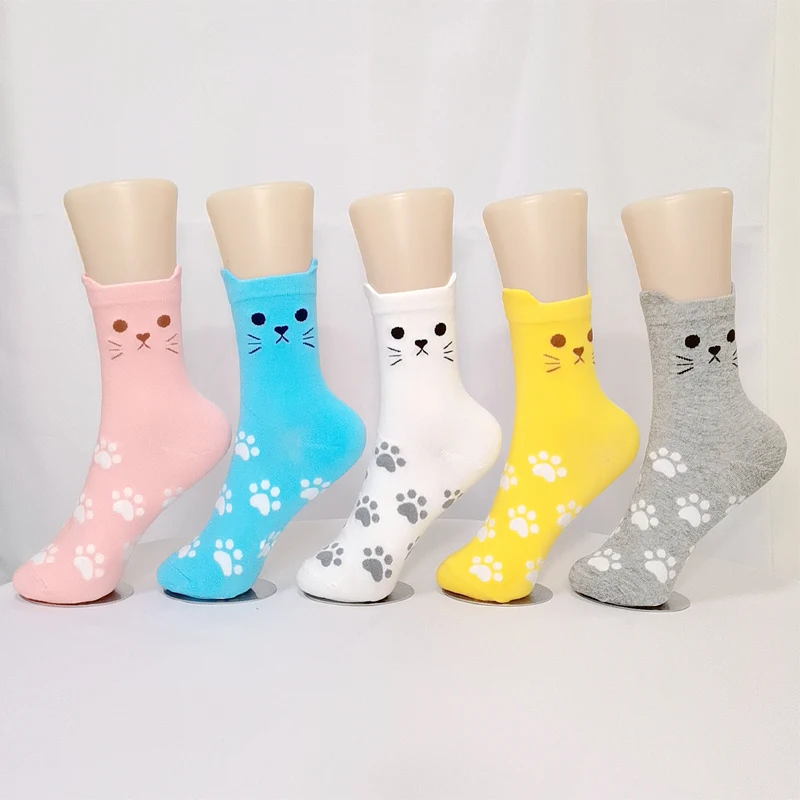 1 пара женские носки в стиле Харадзюку из чистого хлопка