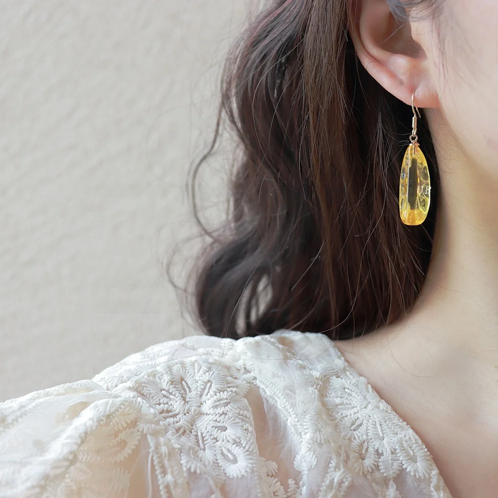 Youjuclub-оранжевые серьги с газировкой прозрачные летние сердечками для девочек