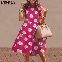 VONDA – robe Vintage sans manches, Sexy, imprimé Floral, style bohème, décontractée, Mini, surdimensionnée, vacances, fête, été, 2022  (2)