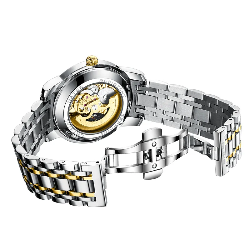 OLIKA  Luxury Brand Transparent Fashion Diamond Luminous Gear Movement Royal Design Men  Male Mechanical Skeleton Wrist Watch enlarge