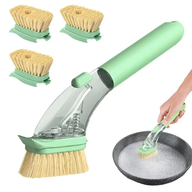 

Щетка для очистки кухонных кастрюль, бытовая кухонная щетка для очистки жидкости, автоматическая щетка для заполнения кастрюль с длинной ручкой Sisal