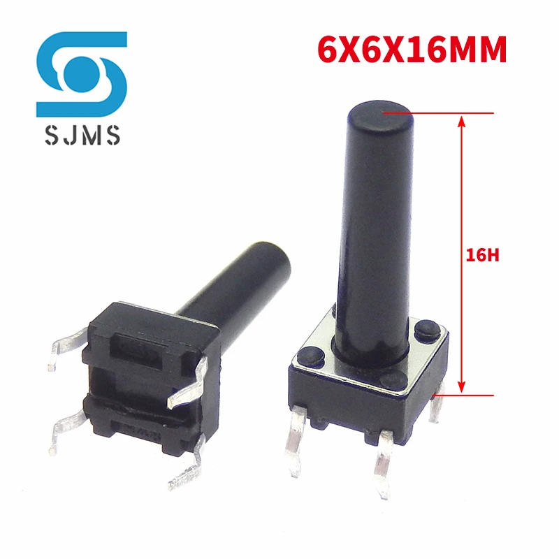 

20/50 шт. DIP 6x6x16 мм 6*6*16 мм DIP 4-контактный тактовый кнопочный выключатель микро сенсорная кнопка Сброс переключатель Стандартный сенсорный выключатель питания