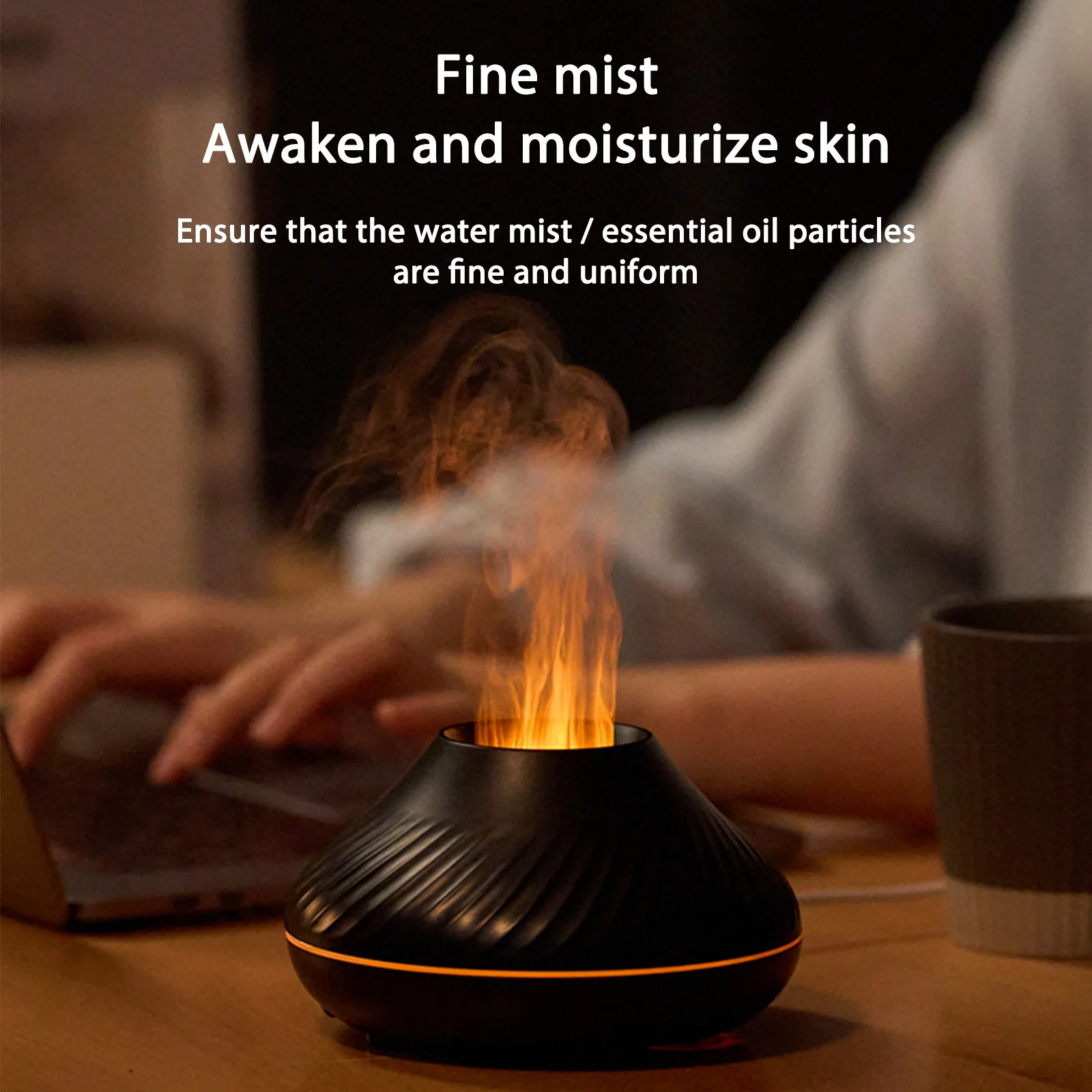 

Led Night Lights Mist Maker Noise Reduction 130ml Essential Oil Diffuser USB Quiet Essential Oil Aromatherapy for Bedroom Office