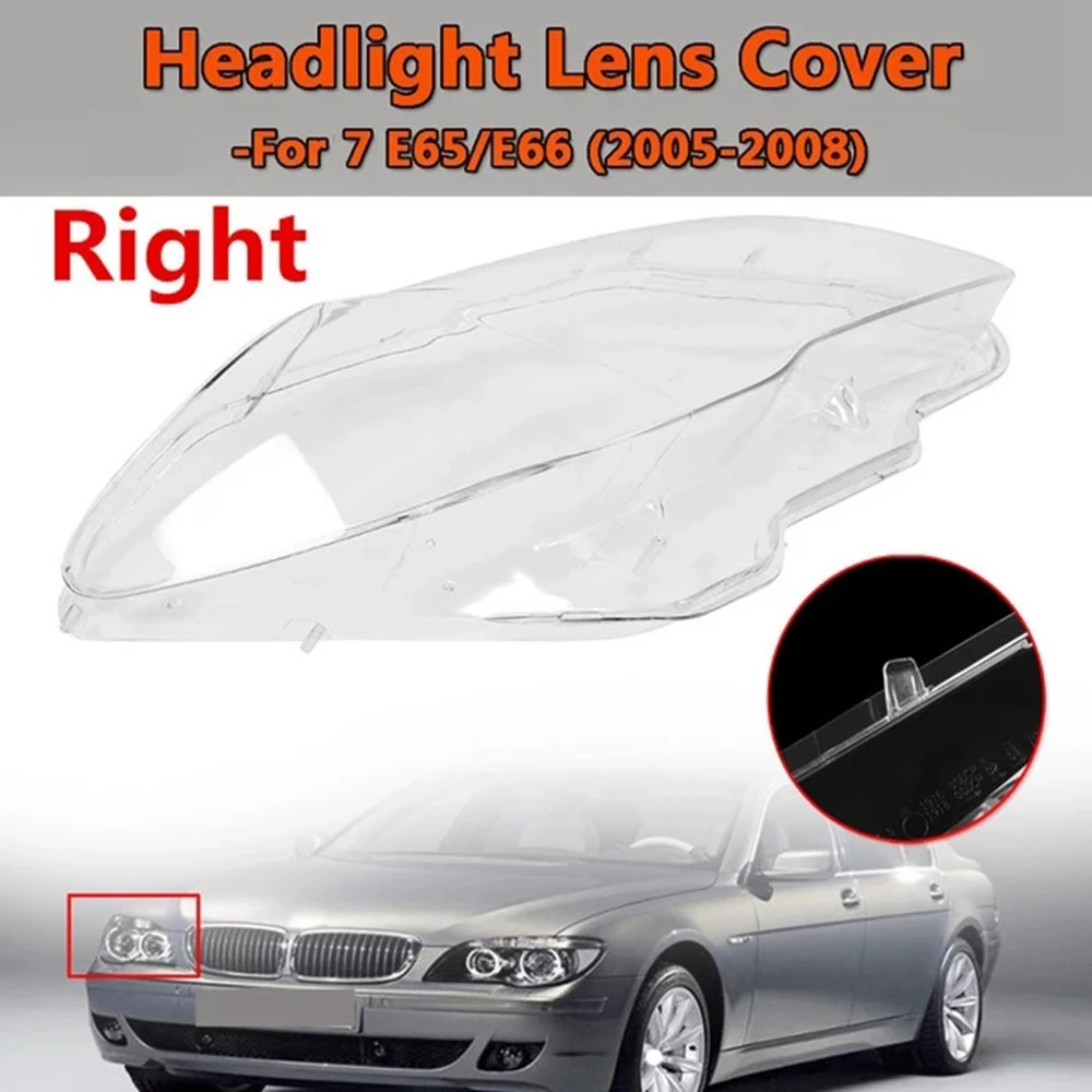 

Car Clear Headlight Lens Shell Cover Head Light Lamp Cover for BMW 7 E65 E66 2005-2008 Left