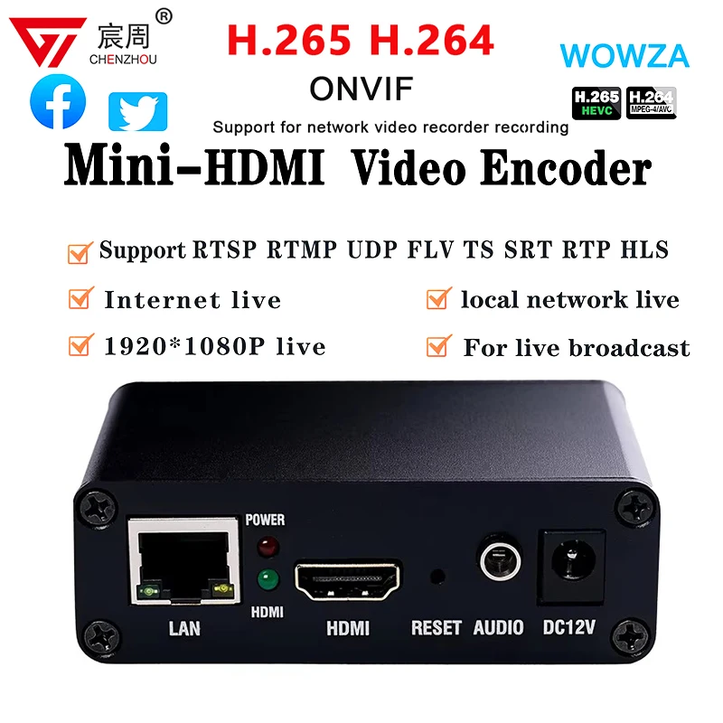 Фото ONVIF Мини-потоковое видео IPTV HD HDMI-совместимый H265 H264 Wowza Facebook Youtube SRT HLS RTSP UDP RTMP HTTP OBS VMIX Кодировщик №1