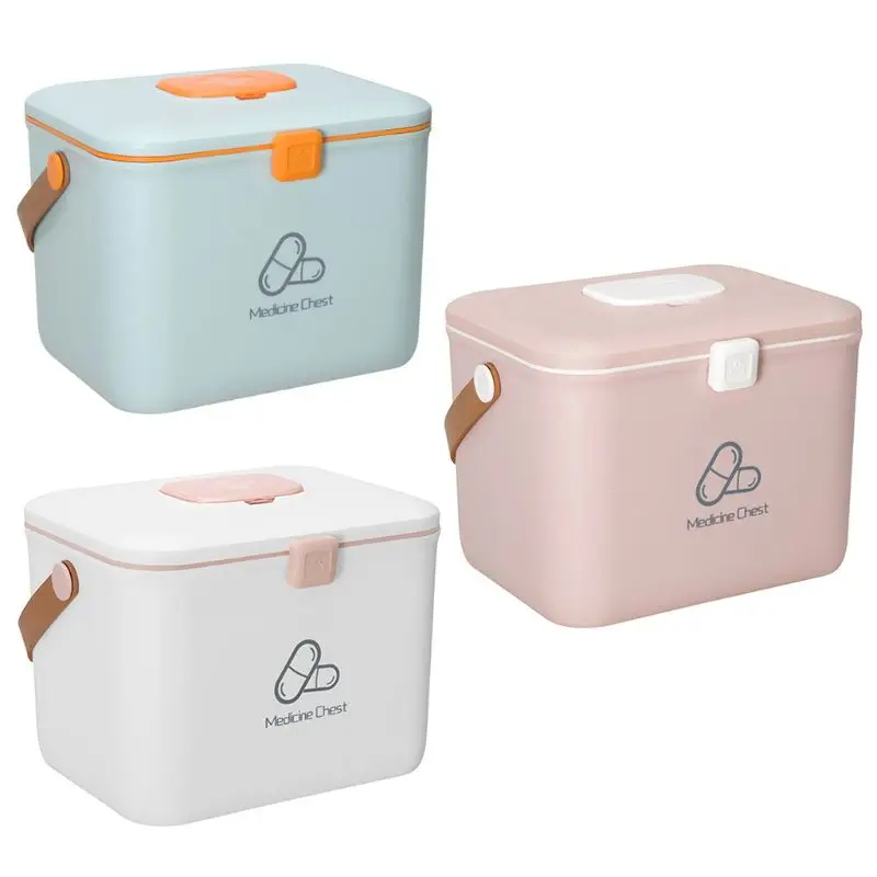 

Multi-cell Large Capacity Medicine Pharmacy Box Home Multifunctional Storage Case with Handle Portable First Aid Case