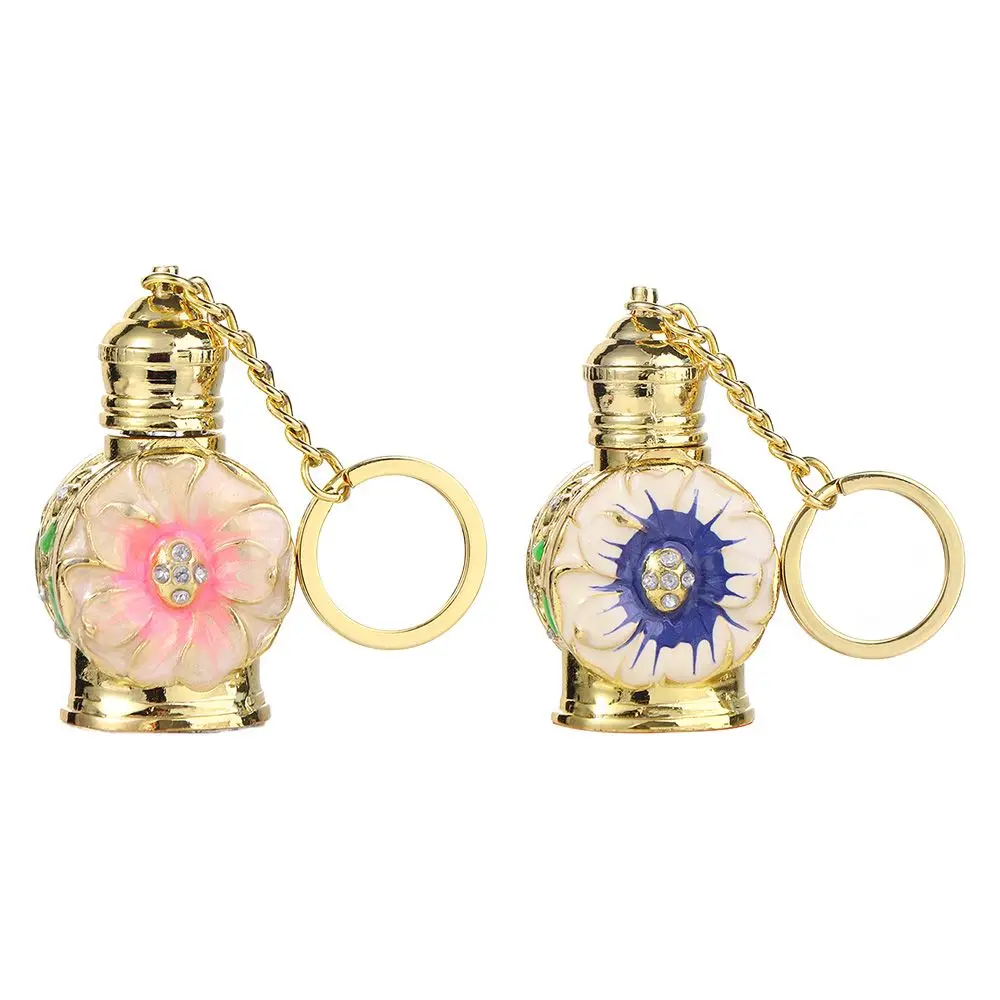 

Arabian Style Desert Flower Essential Oil Dropper Bottle Pendant Keychain Perfume Bottle Empty Cosmetics Container