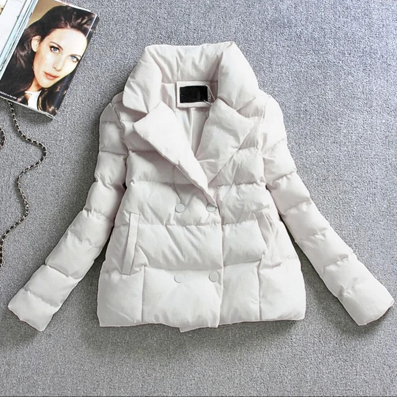 European and American Fashion Parkas 2023 Winter Women Cotton Jacket Down Coat Short New Slim Ladies Warm Parka Black Clothes