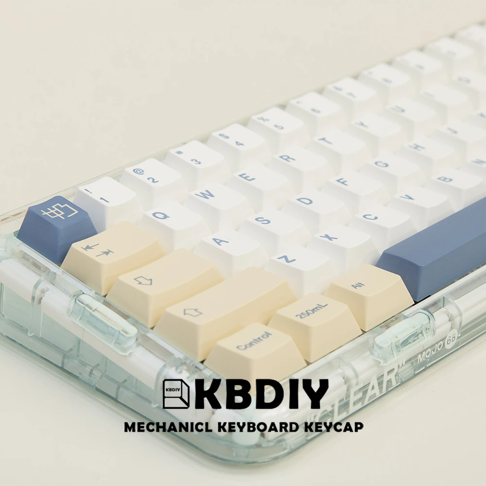 KBDiy 135 Keys/Set GMK Soymilk PBT Keycaps Cherry Profile MX Switch Korean Keycap for Mechanical Gaming Keyboard Custom Key Caps images - 6