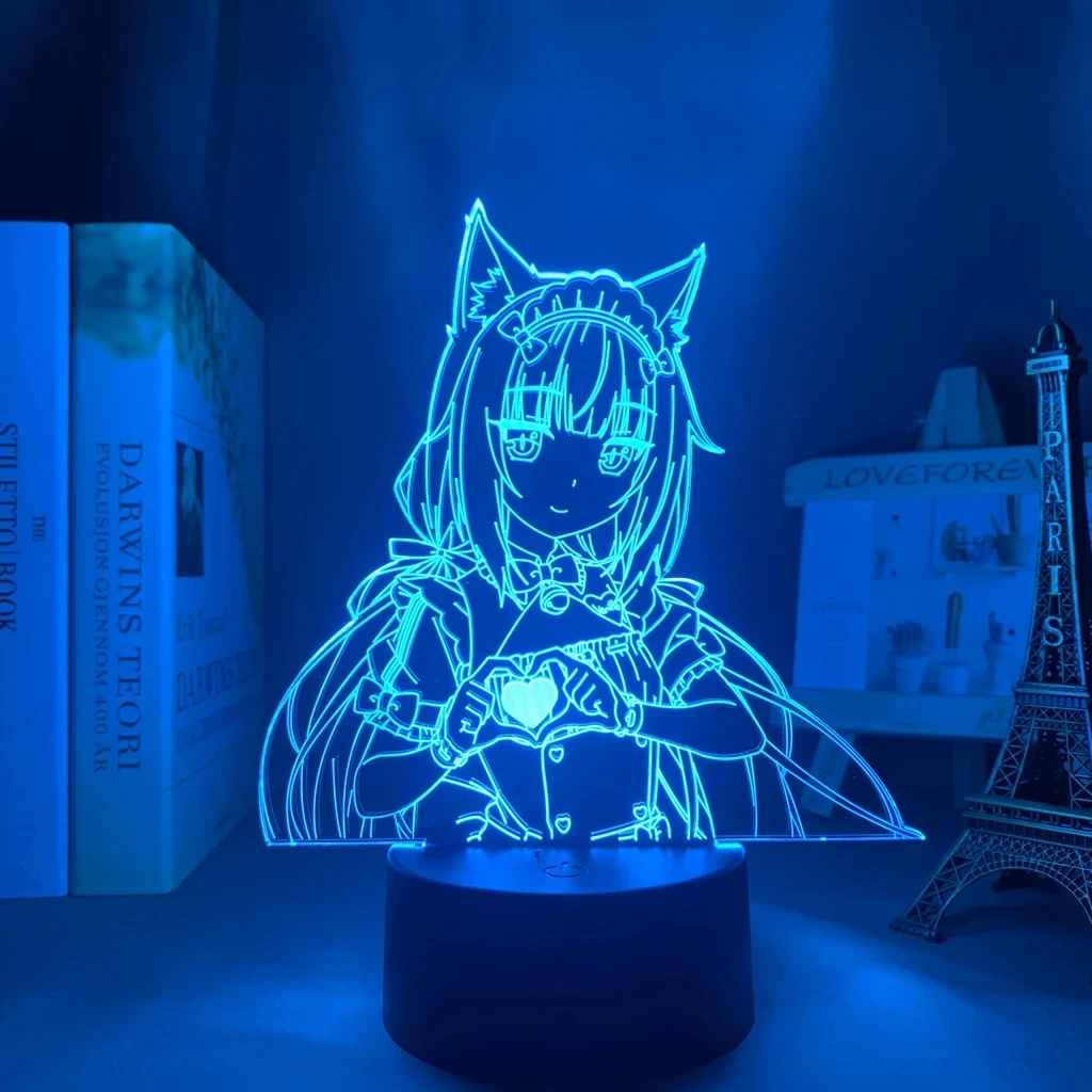 

Anime 3D Led Light Nekopara Vanilla for Bedroom Decor Night Light Manga Children's Birthday Gift Room Anime Lamp Nekopara