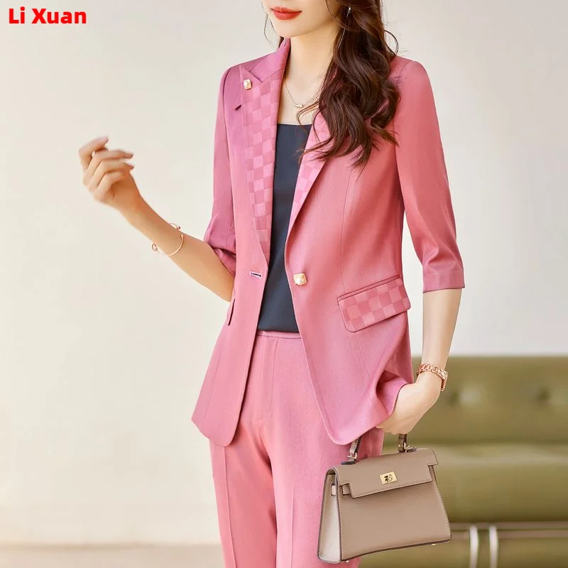 Superior Quality  Spring Formal Ladies Fashion Blazer Women Business Suits with Sets Work Wear Office Casual  Pants Jacket  Suit