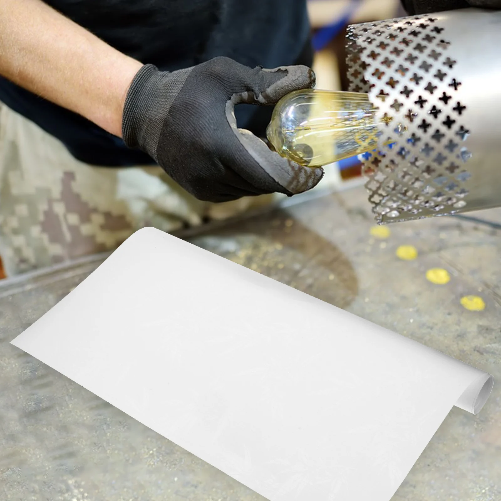 Рулон абажура из ПВХ белый предварительно вырезанный длина 120 см * 50 настольная