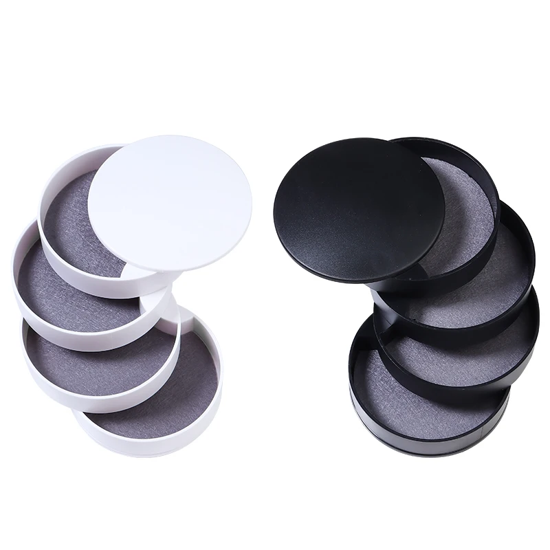 Multilayer Rotating Plastic Jewelry Storage Box Stand Earrings Ring Box Cosmetics Beauty Container Organizer Boxes High Quality
