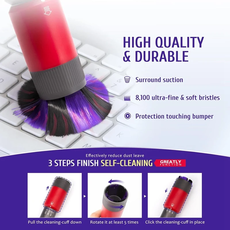 Для Dyson V7 V8 V10 V11 V15 Гибкий щелевой инструмент и бесследная щетка для пыли