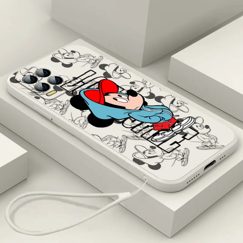 

Mickey Mouse Cute Phone Case For OPPO Realme C2 C11 5 5i 6 6i 6S 7 7i 8 8i 9 9i Pro Liquid Rope Funda Cover Soft Back Silicone