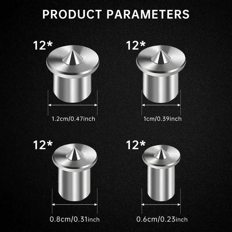 48 шт. дюбель из углеродистой стали центральные точки штифт 6/8/10/12 мм деревянный