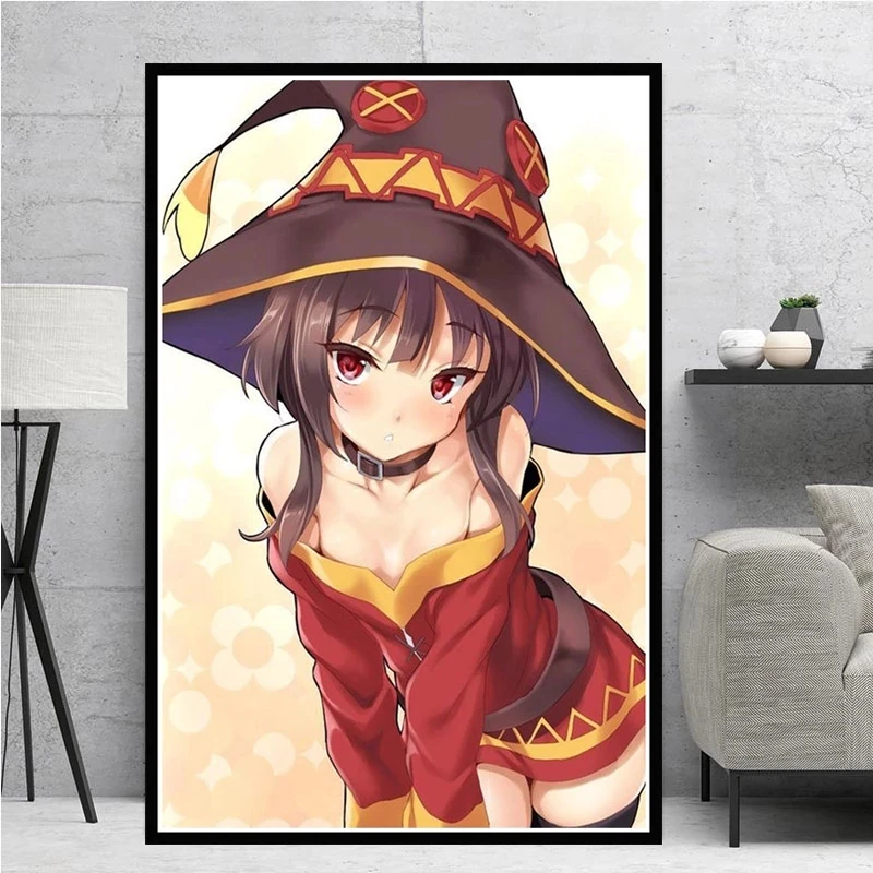 Постеры для печати KonoSuba MEGUMIN Cute Girl японский аниме подарок чернильная Картина на