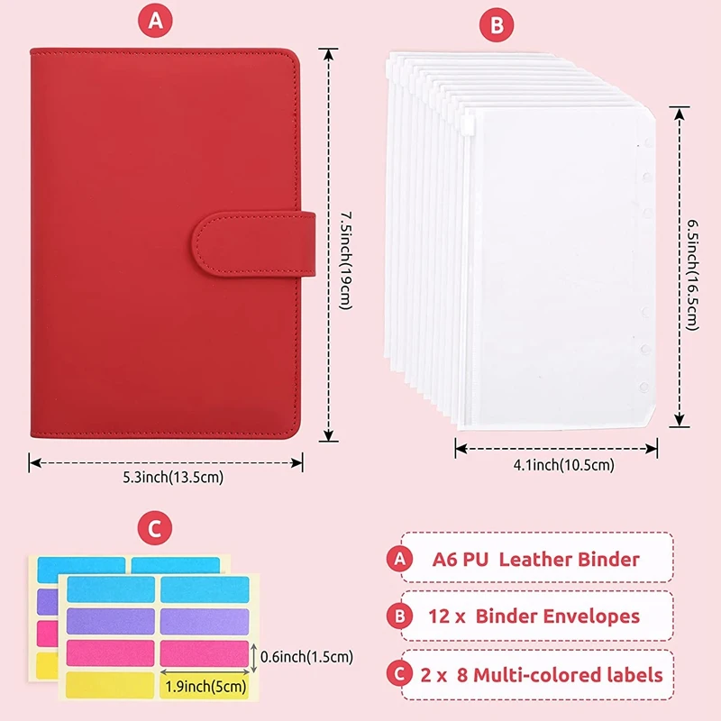 

Budgeting Cash Envelope, 15 Pcs Budget Binders Set, With Cash Envelope, A6 Binder, For Saving Money Envelope Storage Bag