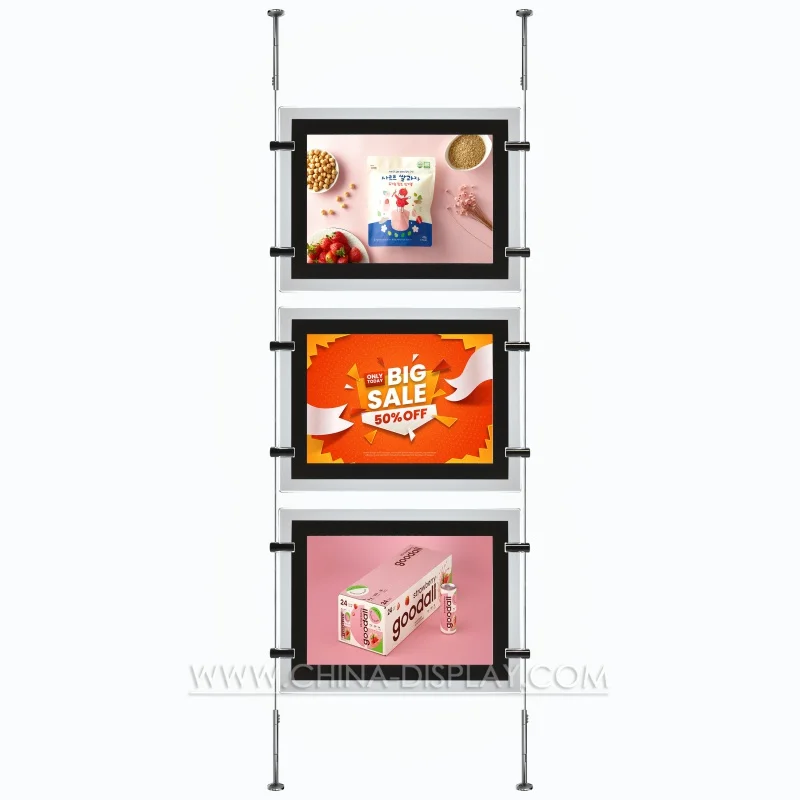 

Customized size A0 A1 A2 A3 real estate agency window display advertising light box acrylic crystal led posters