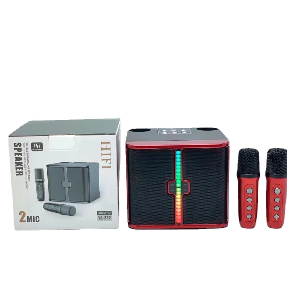 

Single speaker wireless Bluetooth microphone speaker, home KTV phone, karaoke singing, dual microphone sound integration