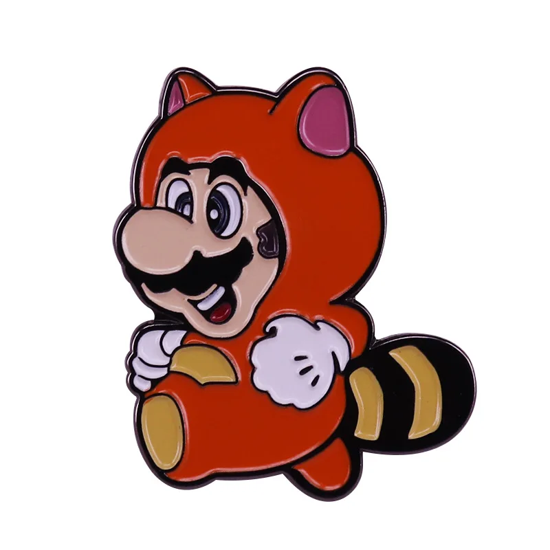 

XM-funny Cute raccoon lapel pins interesting game player badge accessories cute backpack clothing hat accessories