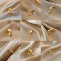 gold color imitation pearl rings for women vintage sexy open ring party ring fashion adjustable elegant jewelry gifts