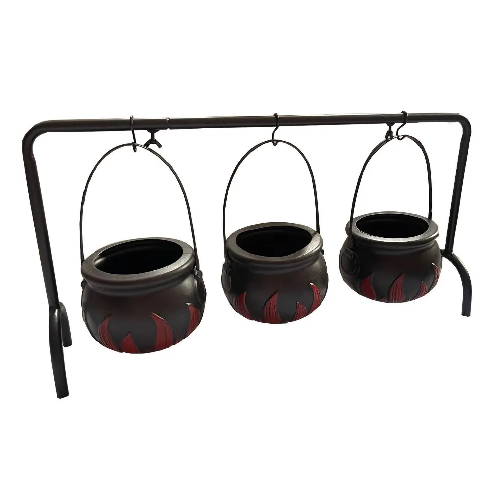 Горшок для конфет пластиковый скелет ведьмы котел ведро чайники с ручкой