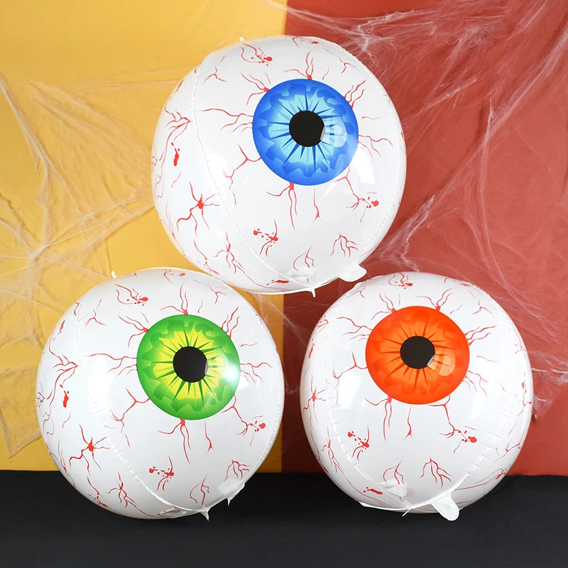 

1/3pc 4D 22inch Halloween Aluminum Foil Inflatable Eyeball Decoration Spooky Halloween Theme Eyeball Party Supplies Horror Props
