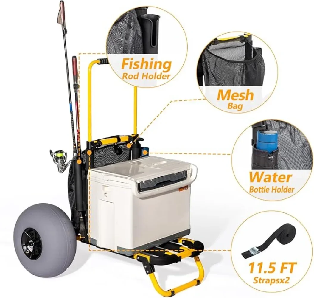 Семейная пляжная тележка для пикапа с 12 дюймовыми большими воздушными шарами