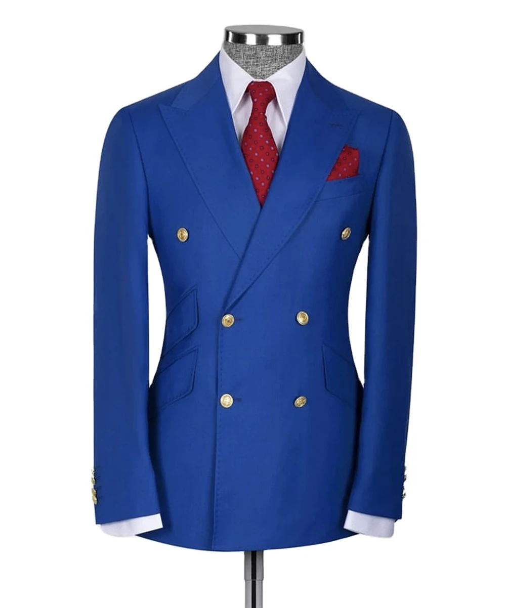 Двубортный Коричневый Мужской твидовый пиджак облегающий классический костюм