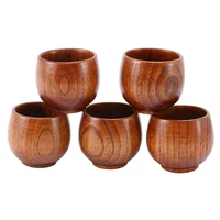 5pcs creative tea set small wooden cup small cup green wooden cup with natural wood wine cup wooden tea drinking cup