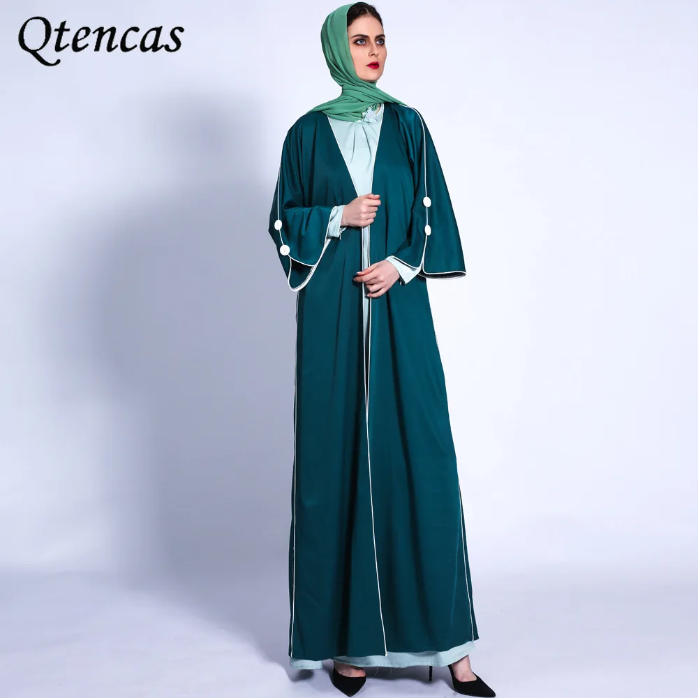 Открытый Abaya Турция мусульманская мода хиджаб платье свободные марокканские кафтан Abayas для женщин Дубай платья Саудовская Аравия Исламска...