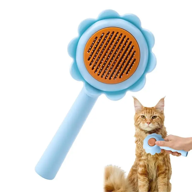 

Self Cleaning Slicker Brush Dog Brush For Shedding And Grooming Pet Hair Brush With Easy Push Button Removes Kitten Puppy Mats