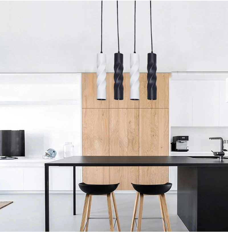 

Nordic Modern LED Pendant Lamp Long Spiral Tube Iron Decorative Lighting Fixtures for Dining Living Room Cylinder Hanging Lamps