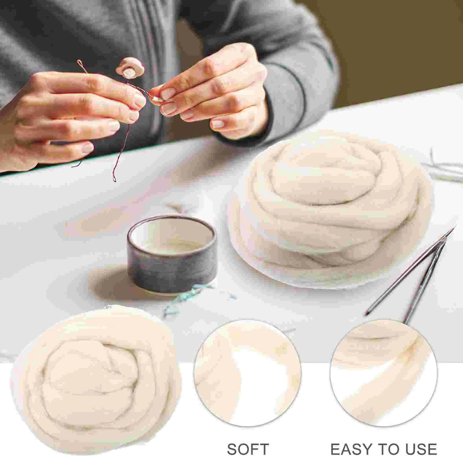 Натуральная ровинговая шерсть ровинговый волокно фетр рукоделие игла для