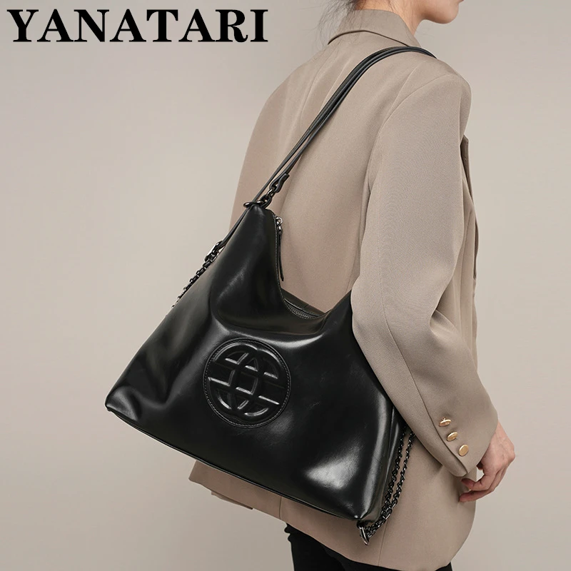 Large Capacity soft leather Luxury Tote Bag Women's Shopping shoulder Bag Genuine Leather Fashion Handbag Underarm Bag Cowhide